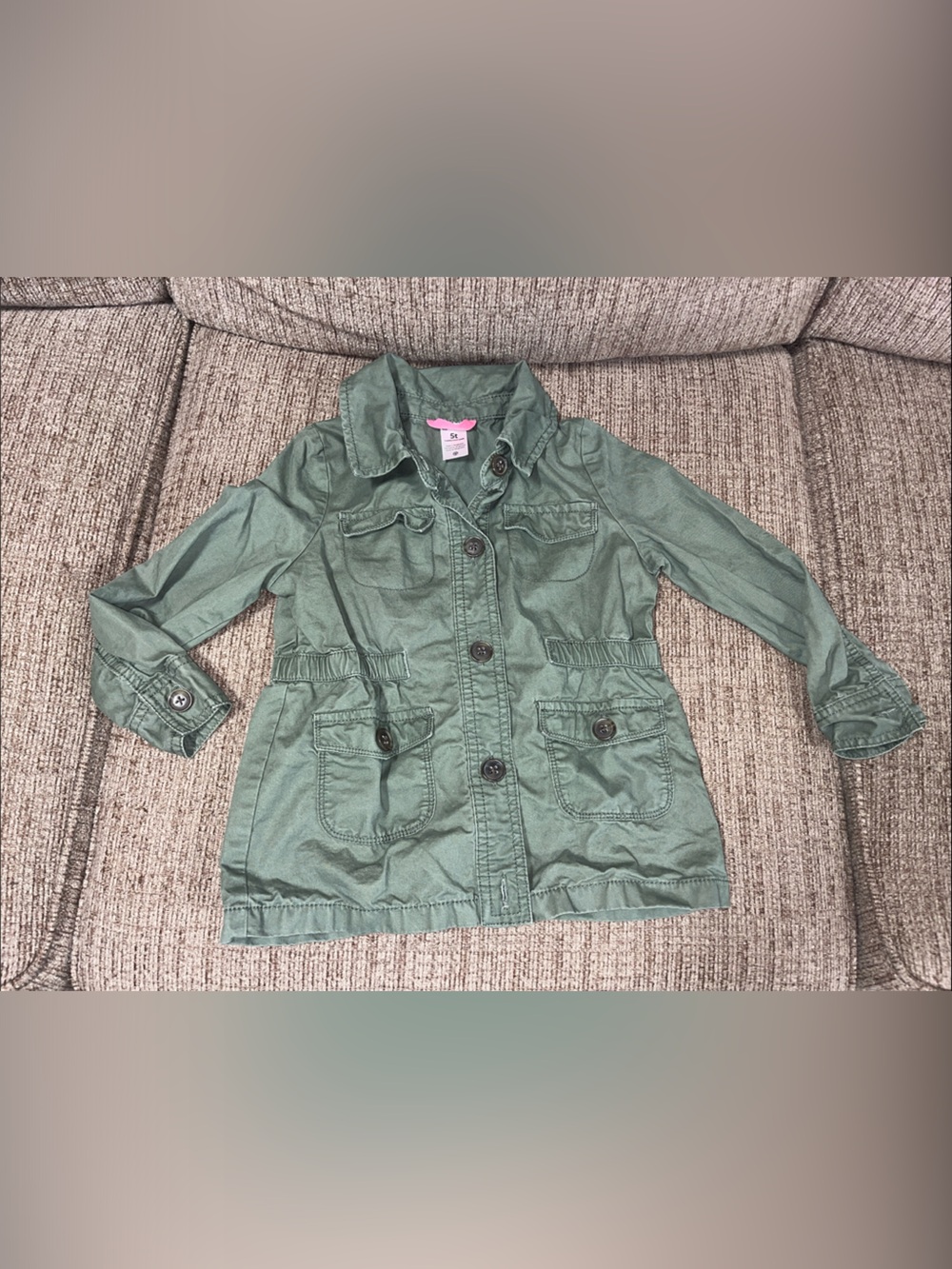 Carter's Olive Green Girls' Button-Front Utility Jacket
